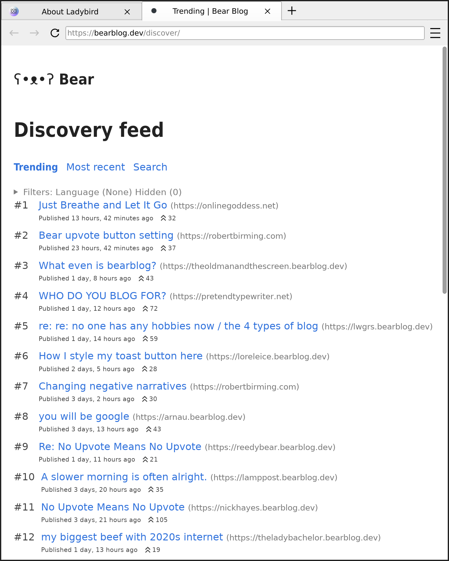 Bear Discovery feed